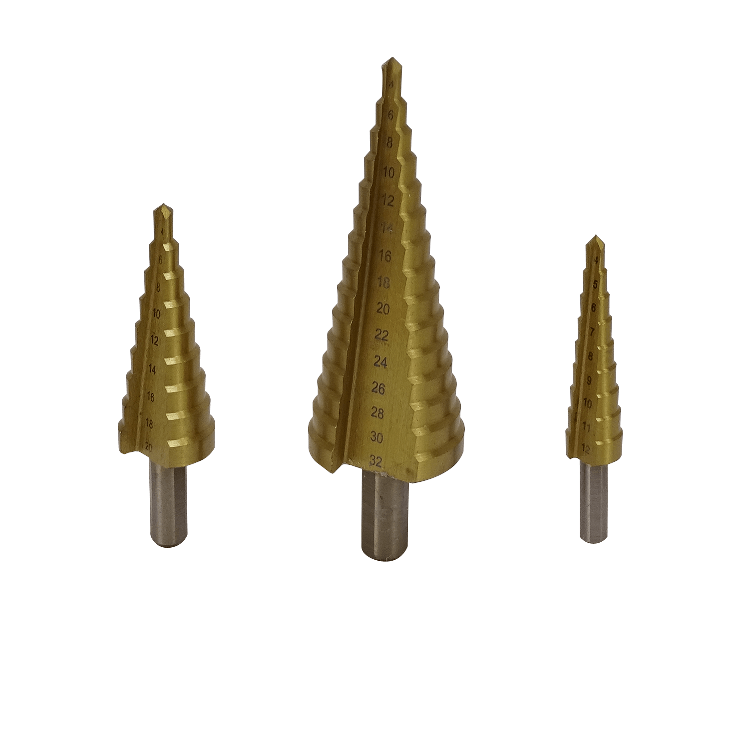 FERRETOOLS Kit 3-Brocas Pino 4-12 4-20 4-32mm p/Metal HSS Escalonadas 3