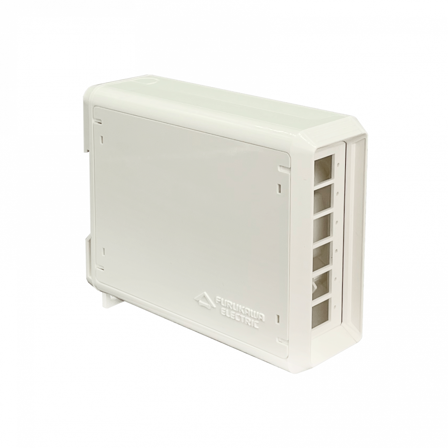 Caja DIN Furukawa BOX-6DIN para 6 manguitos fibra 2 placas plastica 3