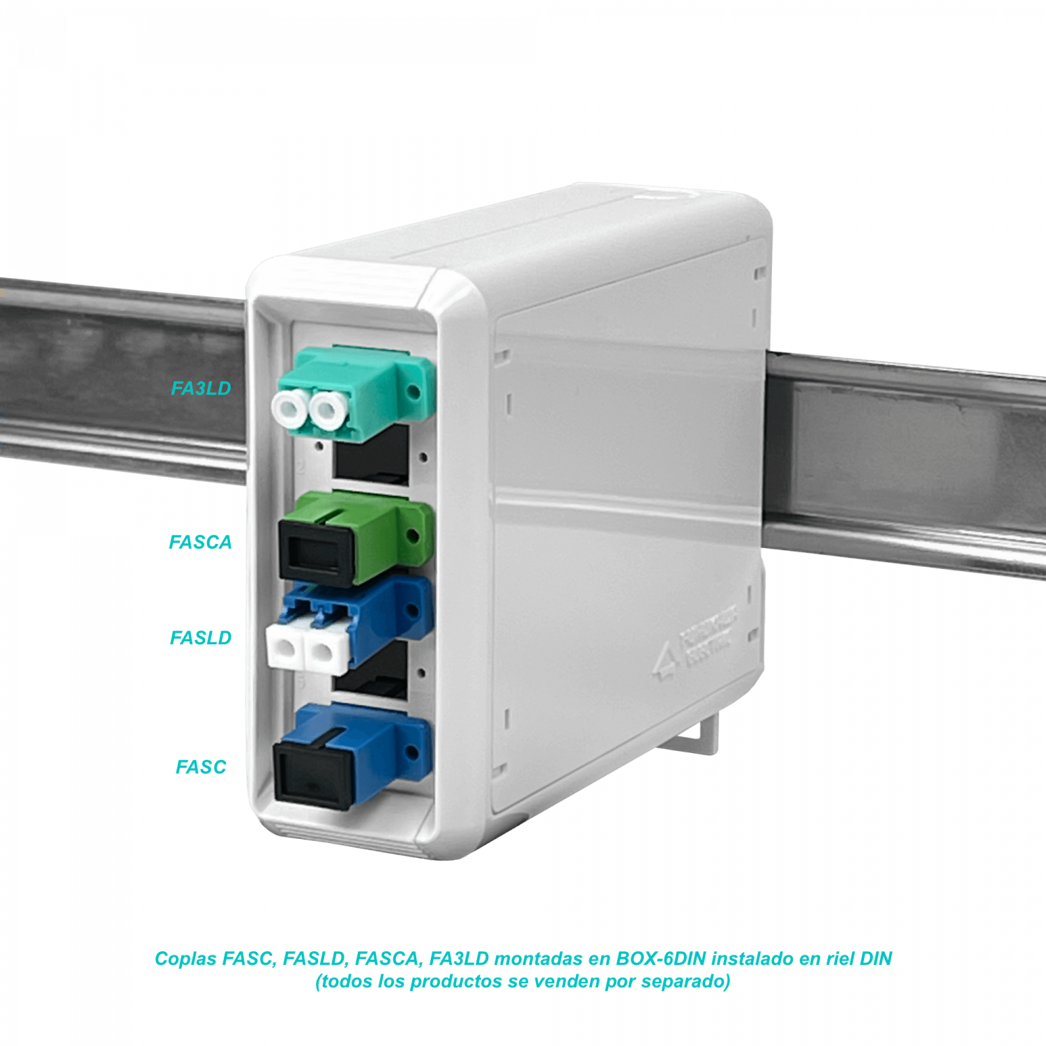Caja DIN Furukawa BOX-6DIN para 6 manguitos fibra 2 placas plastica 6
