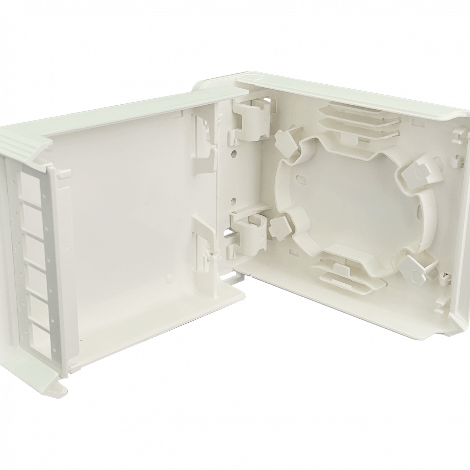 Caja DIN Furukawa BOX-6DIN para 6 manguitos fibra 2 placas plastica 7