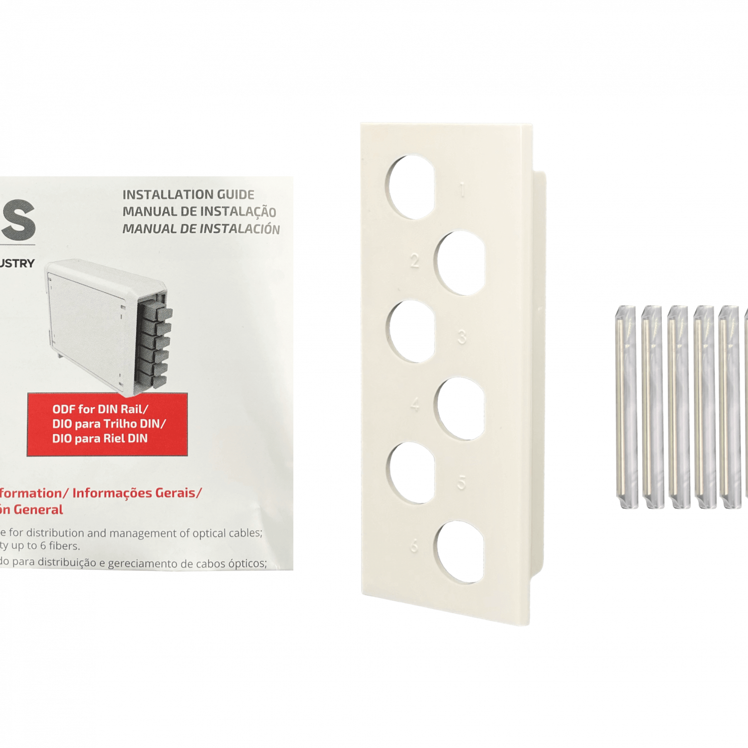 Caja DIN Furukawa BOX-6DIN para 6 manguitos fibra 2 placas plastica 8