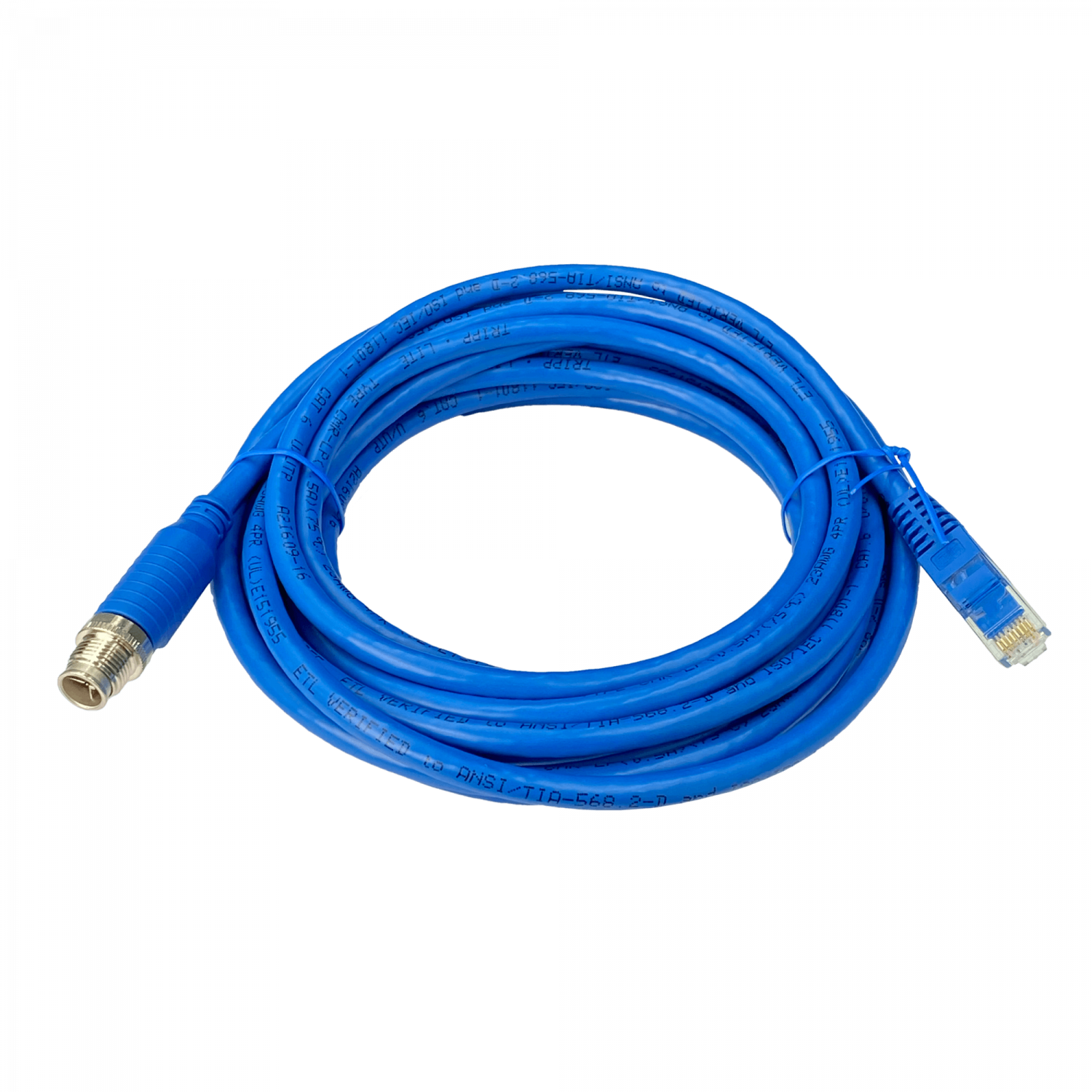 Cable TRIPPLITE Cat6 M12 a RJ45 UTP 5m Exterior IP68 Industrial 1Gbps 2