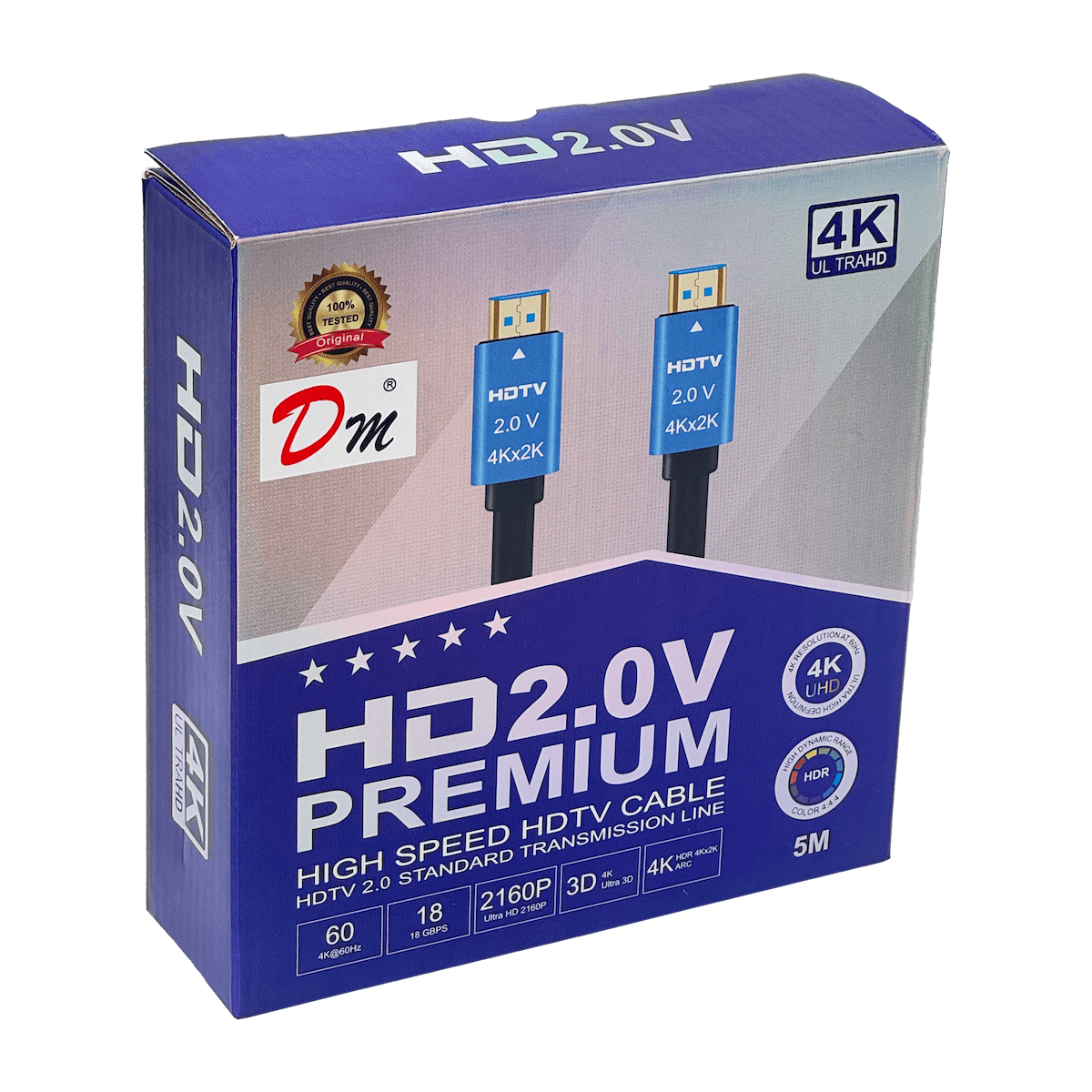 Cable HDMI 5m 4K 2160p v2.0, HDMI-M a HDMI-M, Negro, 60Hz 3