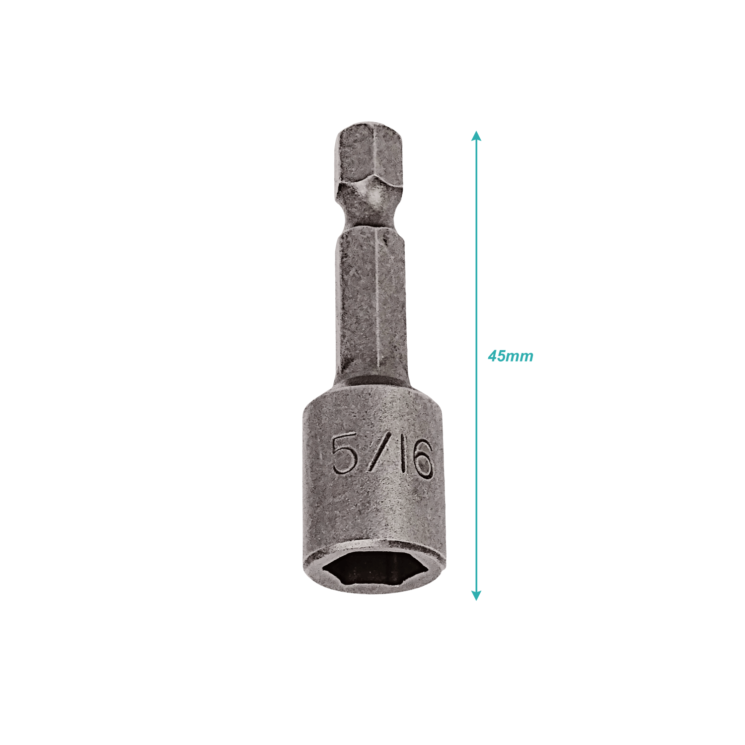 Punta dado Hexagonal 5/16 x 45mm imantada 1-unidad 1