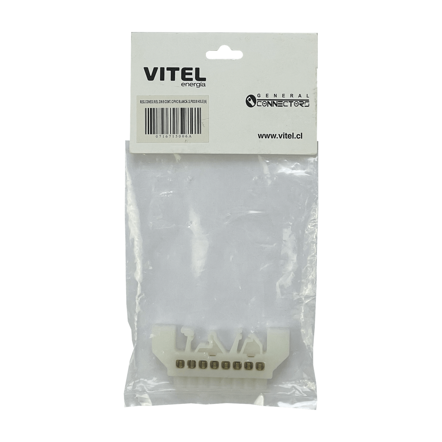 Regleta Blanca 8-Conexiones 4mm Riel Din Distribucion Electrica 4