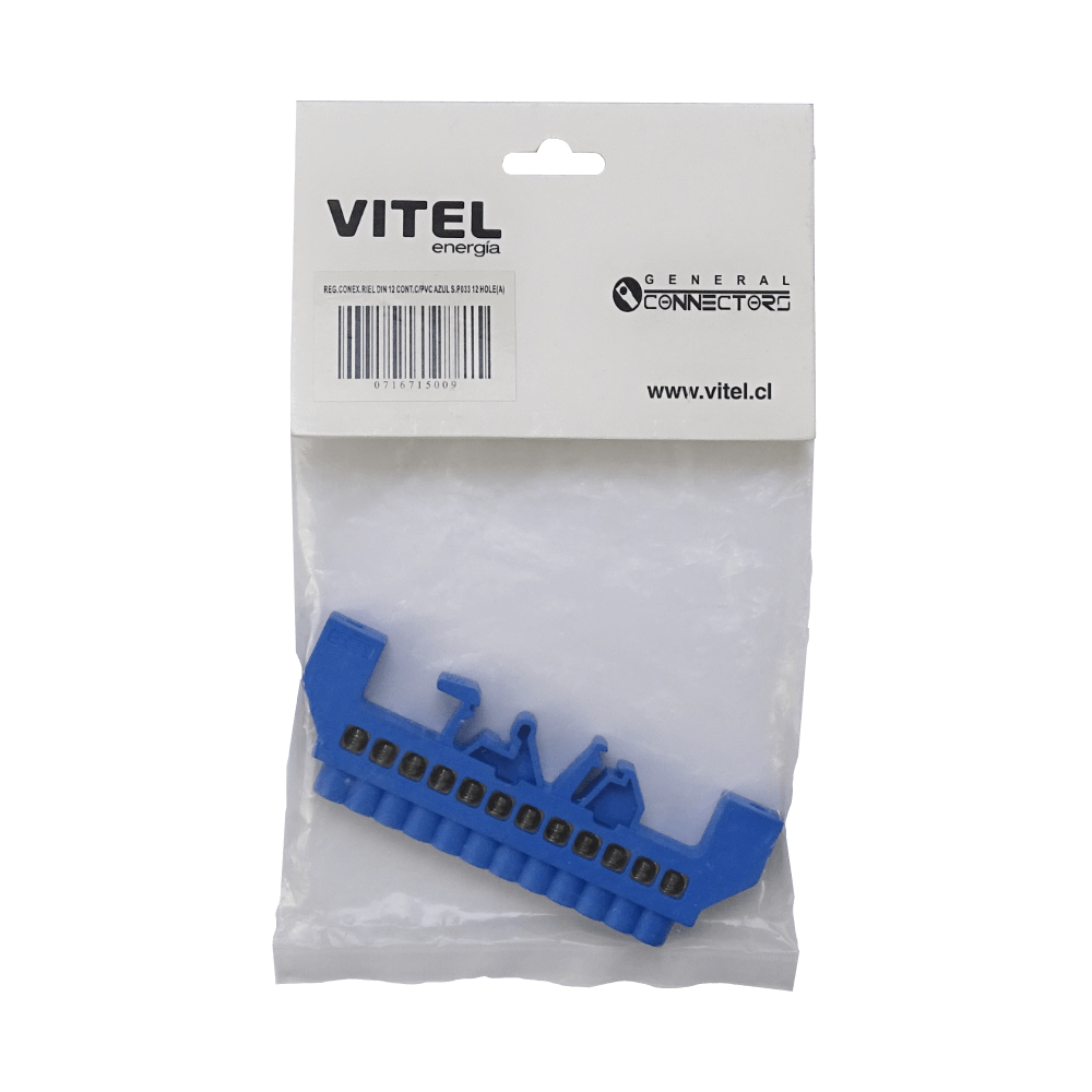 Regleta Azul 12-Conexiones 4mm Riel Din Distribucion Electrica 1
