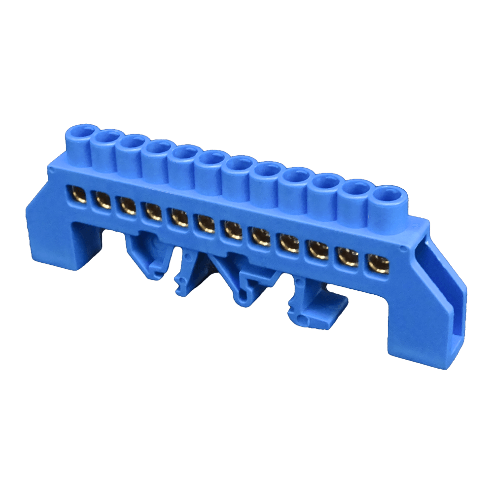 Regleta Azul 12-Conexiones 4mm Riel Din Distribucion Electrica 2