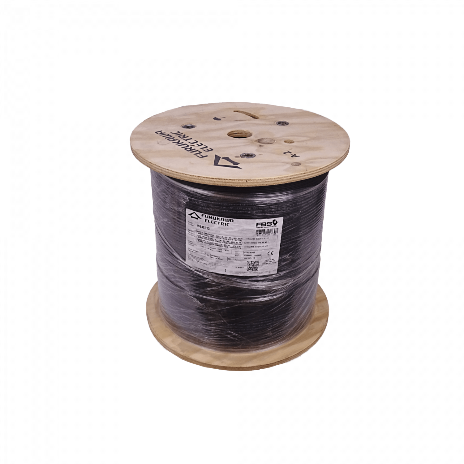 Cable Drop Furukawa CFSQ2-F LSZH 1km 2 fibras monomodo G657A2 portante 1mm 1