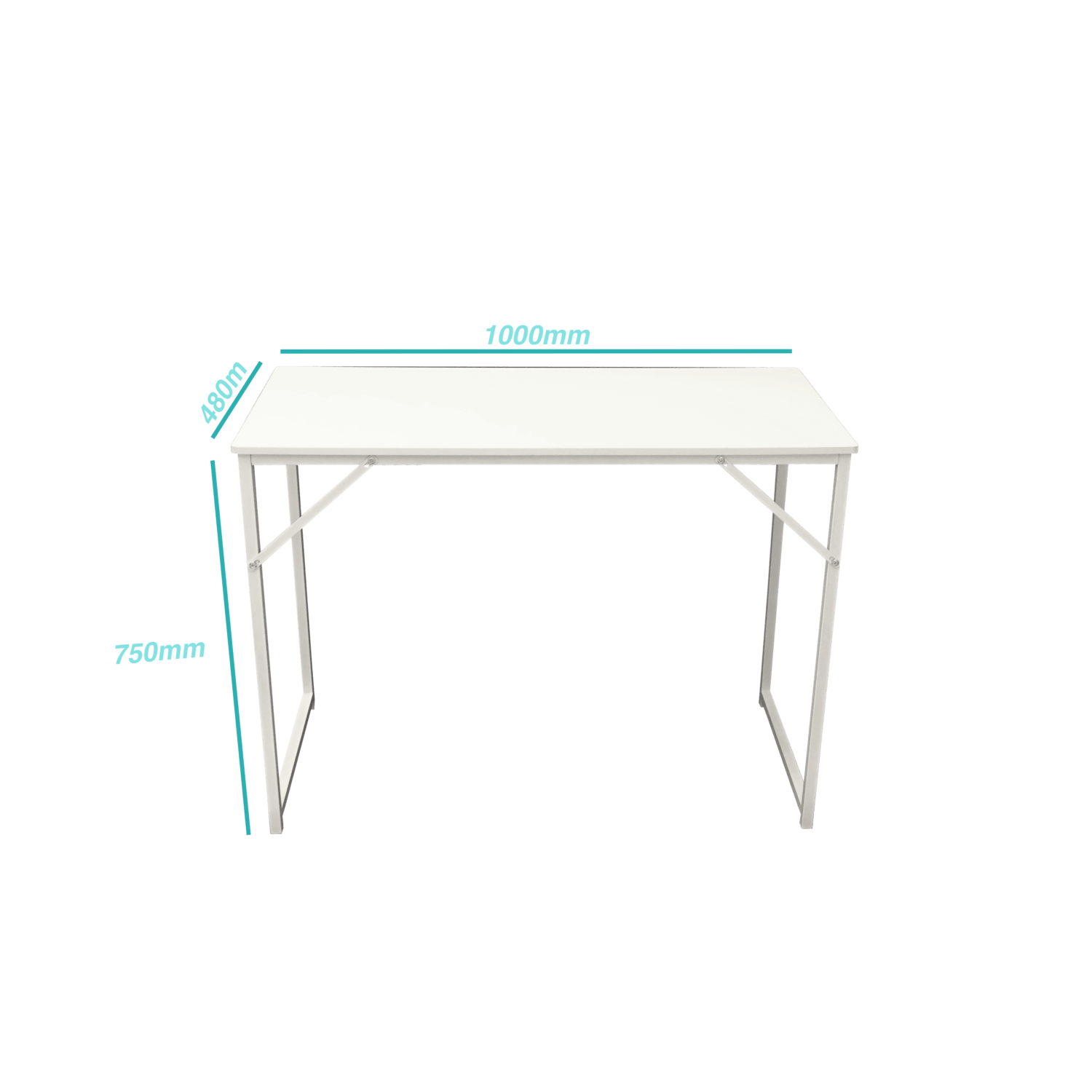 Mesa armable escritorio 100x48x75cm Cubierta de 12mm MDF Patas-Acero 5