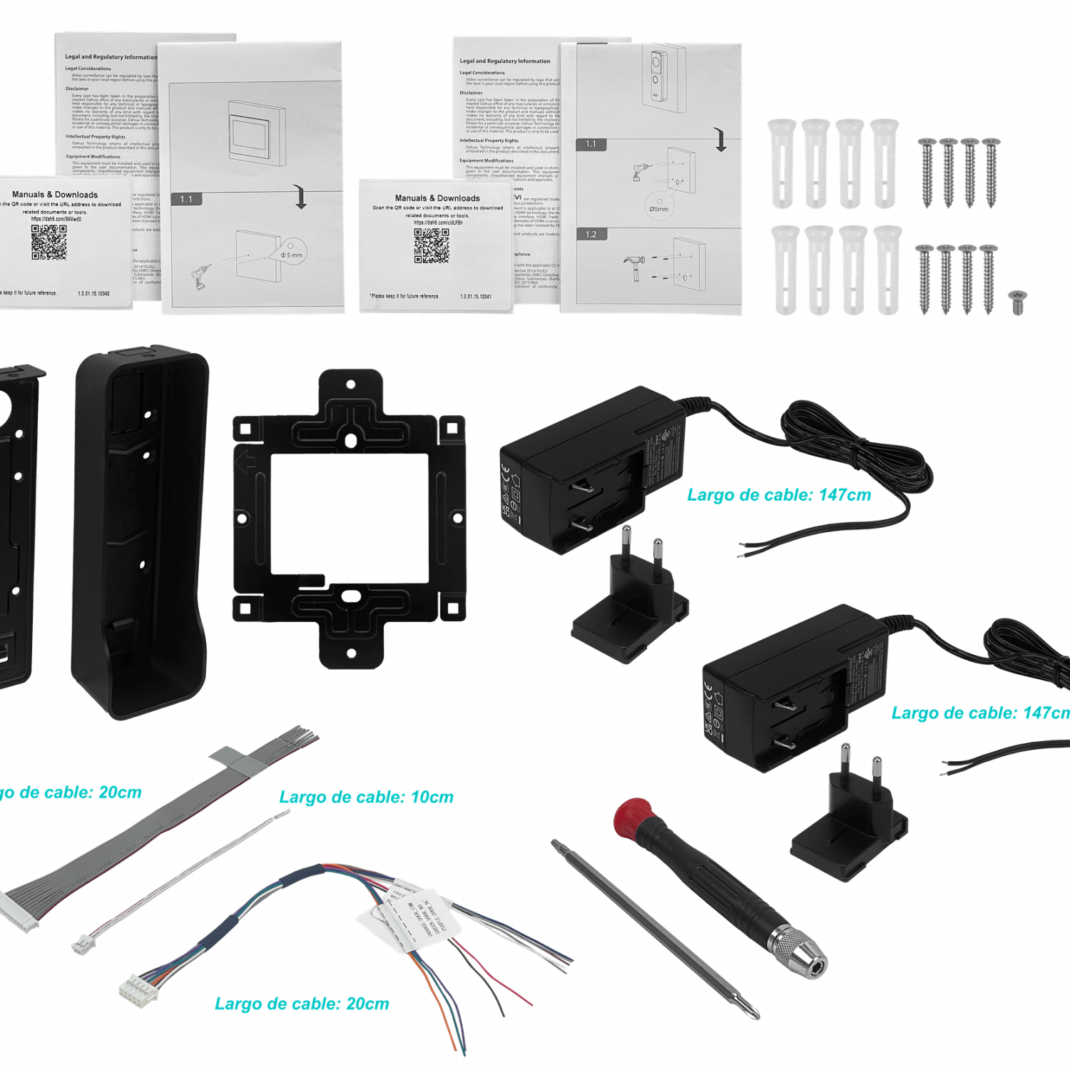 Kit Portero IP WiFi con Control de Acceso, Monitor 7'' y Estación Exterior, Dahua DHI-KTW02 7