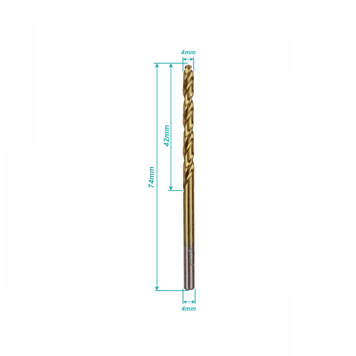 BROCA-4T. 4mm x 74mm Broca Metal de Titanio HSS 1