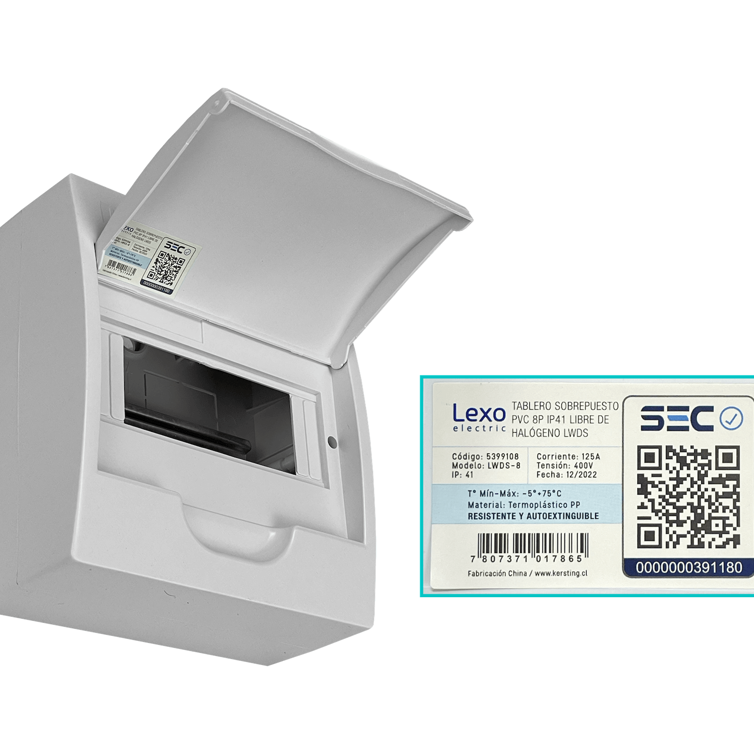 LEXO Tablero Sobreponer LSZH 8 Modulos Riel Din IP41 IK08 5399108 1