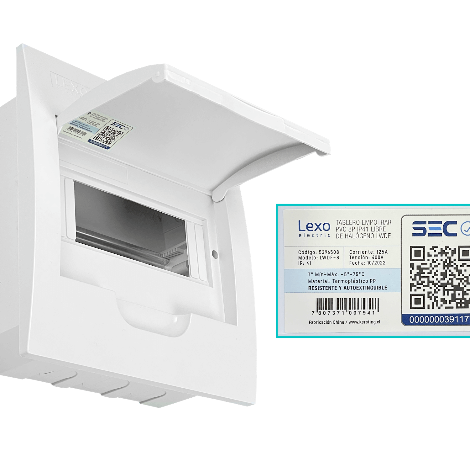Tablero LEXO Empotrable LSZH 8 Módulos Riel DIN IP41 IK08 Ref 5396508 4