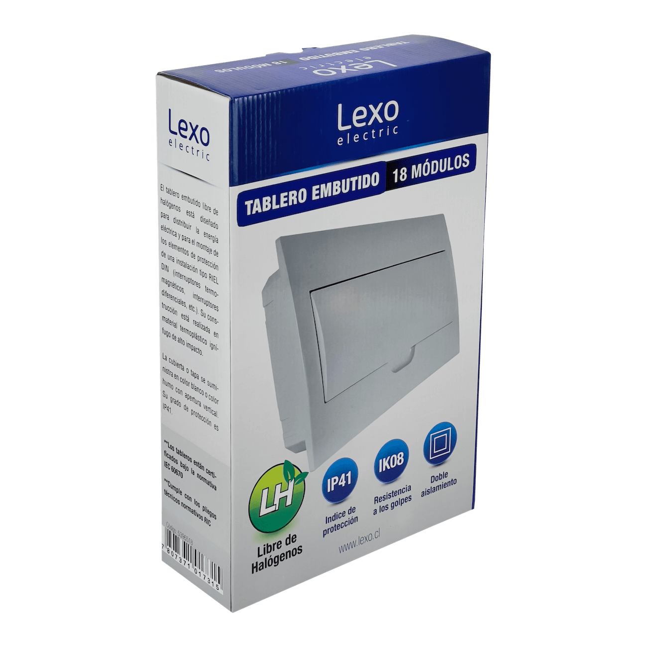 Tablero LEXO Empotrable LSZH 18 Módulos Riel DIN IP41 IK08 Ref 5396518 5