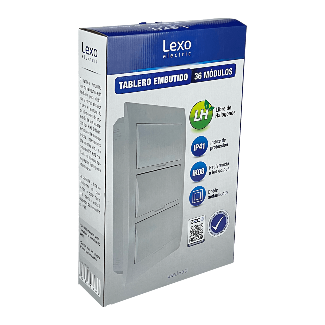 Tablero LEXO Empotrable LSZH 36 Módulos Riel DIN IP41 IK08 Ref 5396536 1