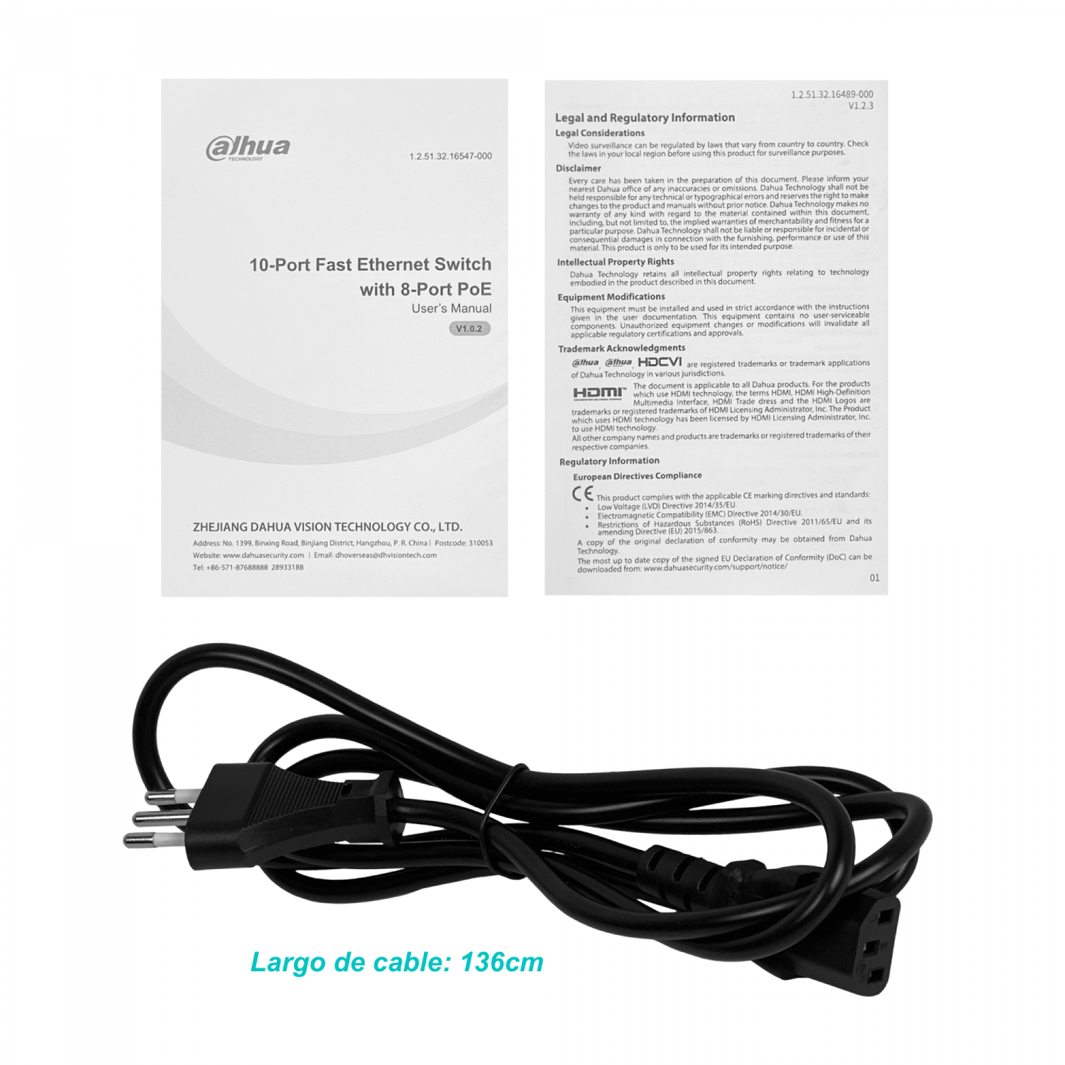 Switch 8 PoE+af/at/bt + 2 Gigabit No Administrable 96W Riel DIN, Dahua PFS3010-8ET-96 4