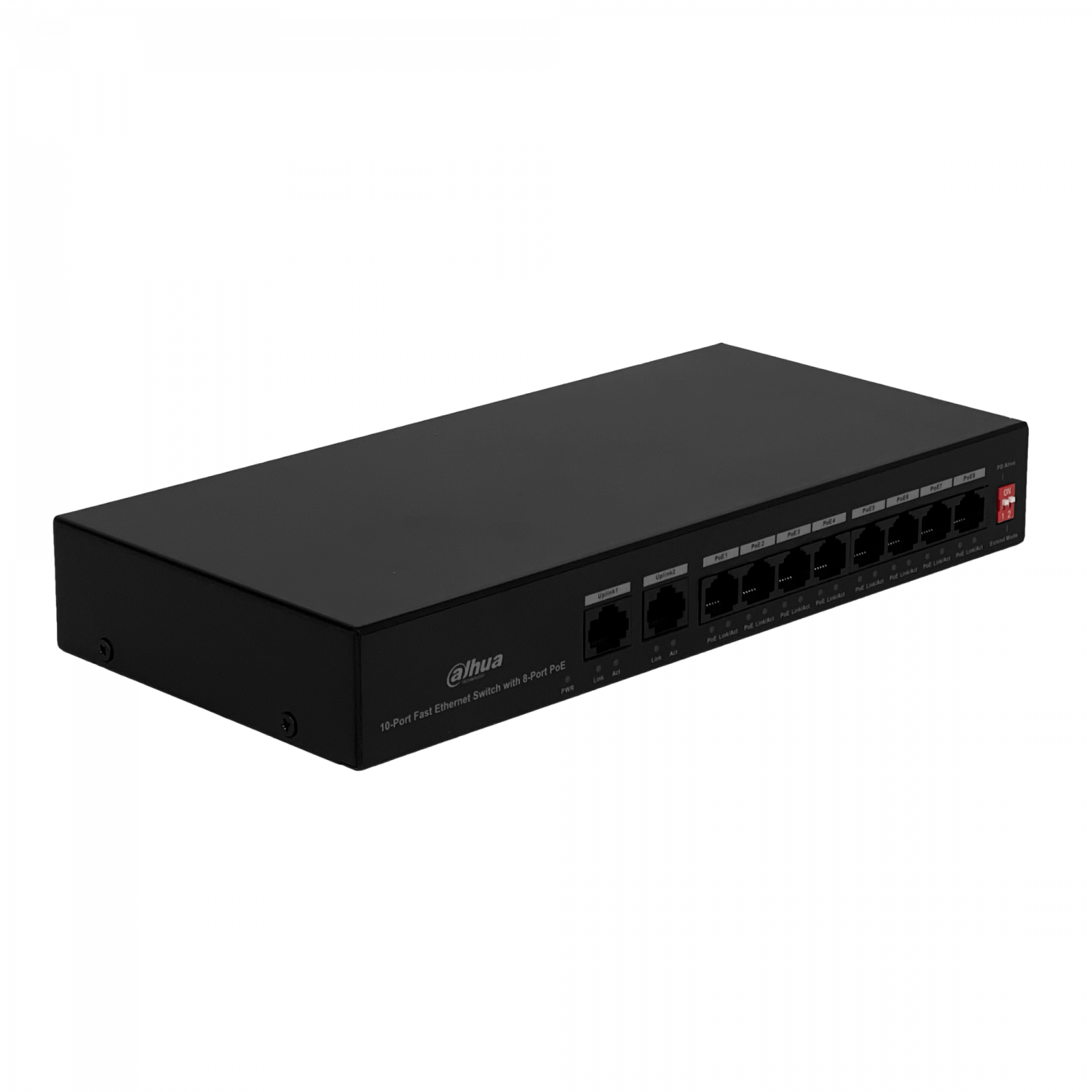 Switch 8 PoE+af/at/bt + 2 Gigabit No Administrable 96W Riel DIN, Dahua PFS3010-8ET-96 6