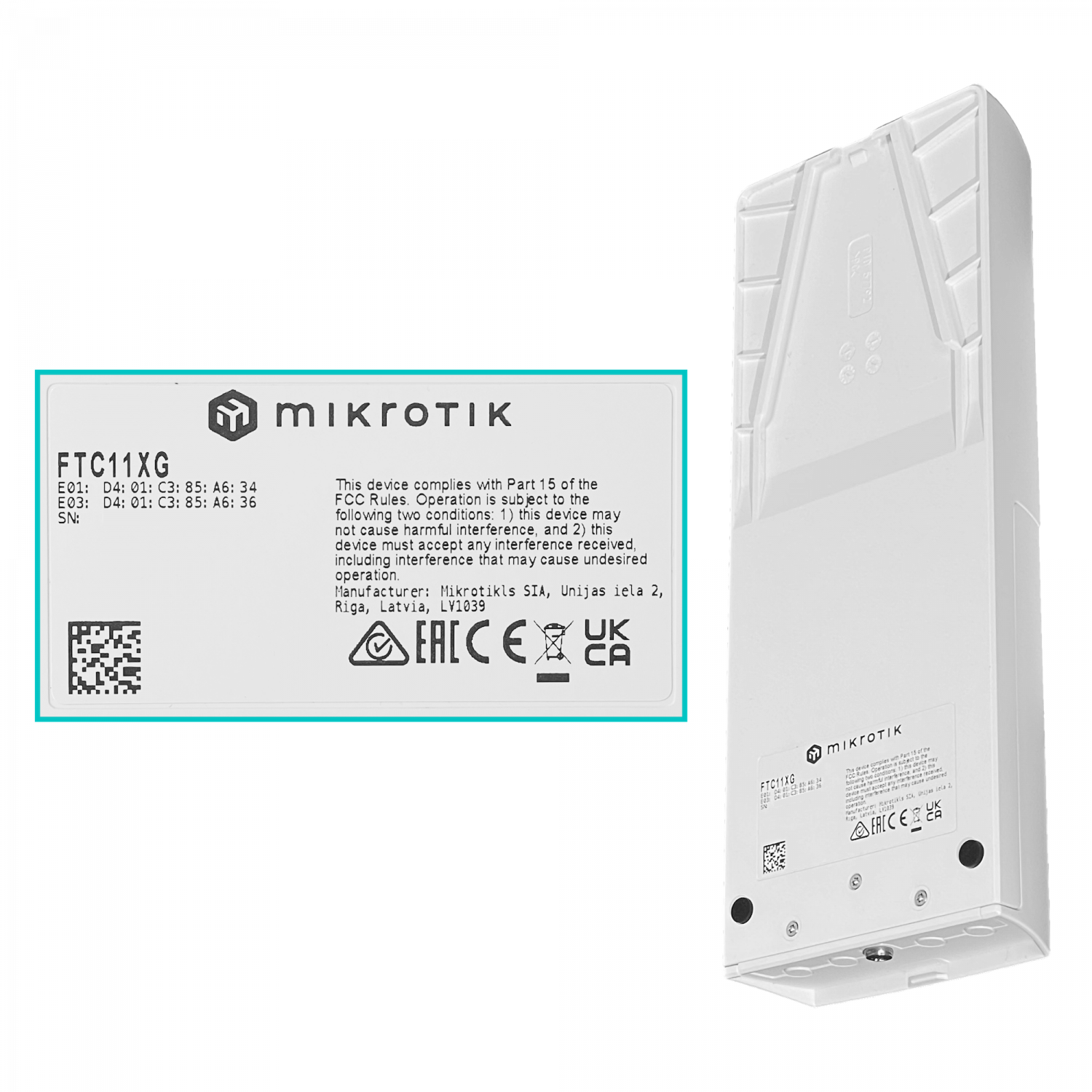 Convertidor MikroTik FTC11XG SFP+10 2-1G/10G PoE-in 43-57V PoE L4 4