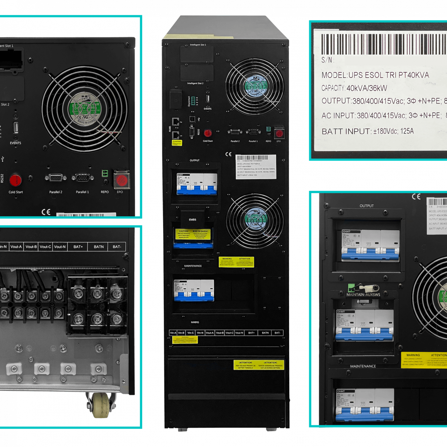 UPS Trifásica Enersafe E40KVA 40kVA 36kW 0ms 60x9AH Expand-192VDC Torre 5