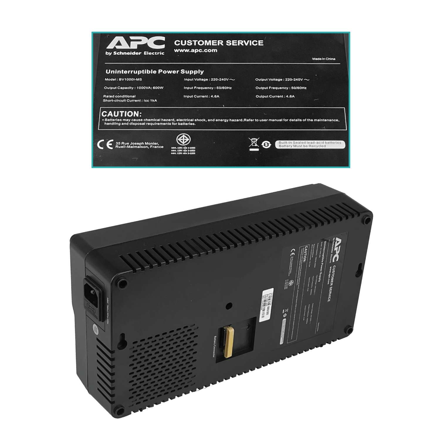 UPS APC BV1000 Easy 1000VA 600W, 1x9Ah, 4 Tomas Múltiples, Conector Anderson 1