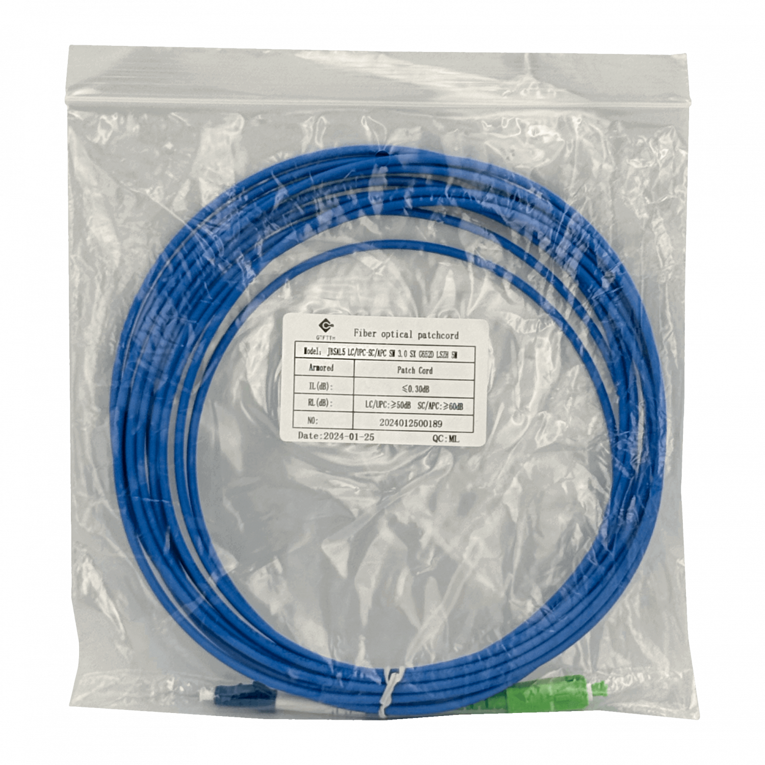 LSZH Blindado 5mt LC/UPC-SC/APC SM Simplex JumperFibra 3.0mm 9/125um 3