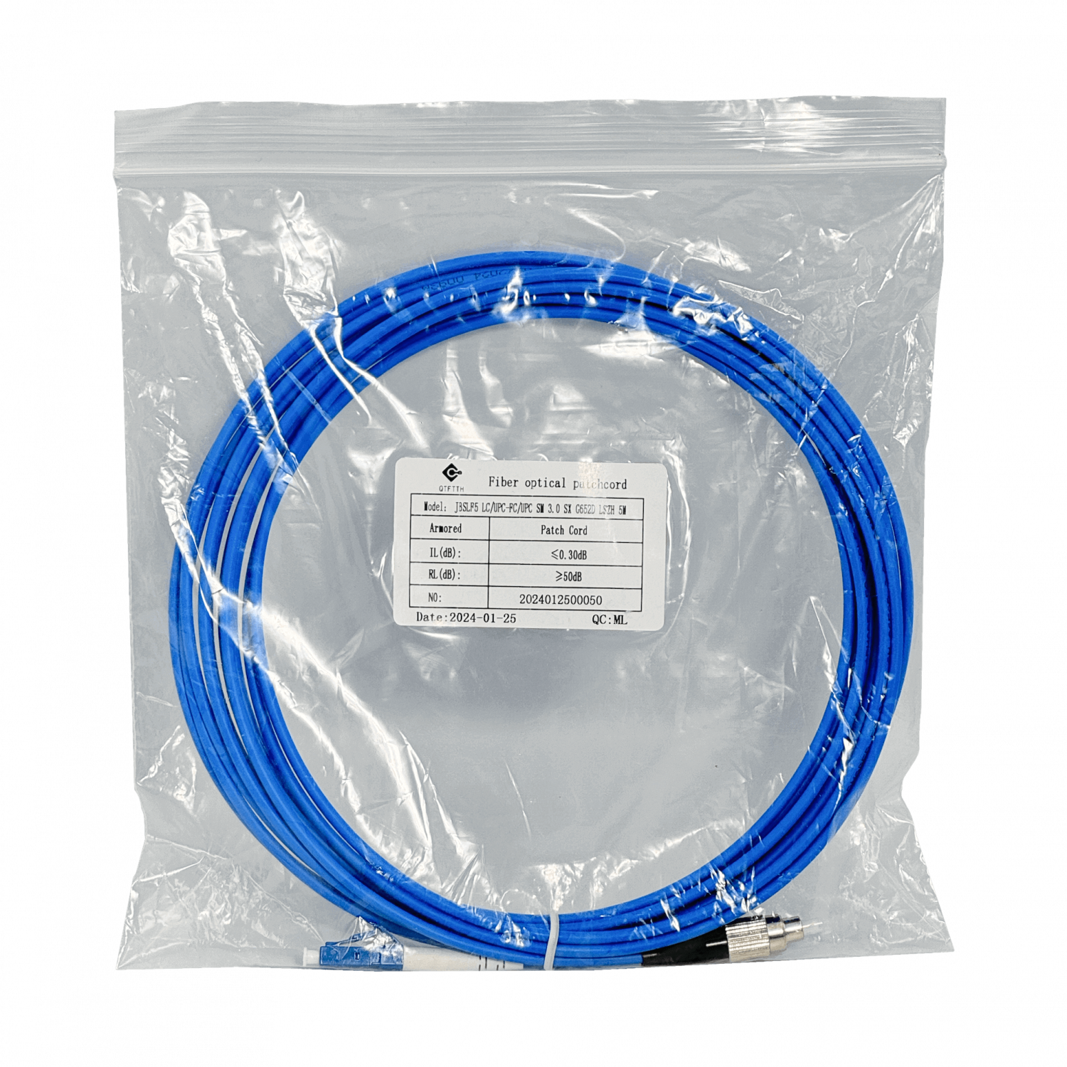 LSZH Blindado 5mt LC-FC SM Simplex Jumper Cable Fibra 3.0mm 9/125um 3