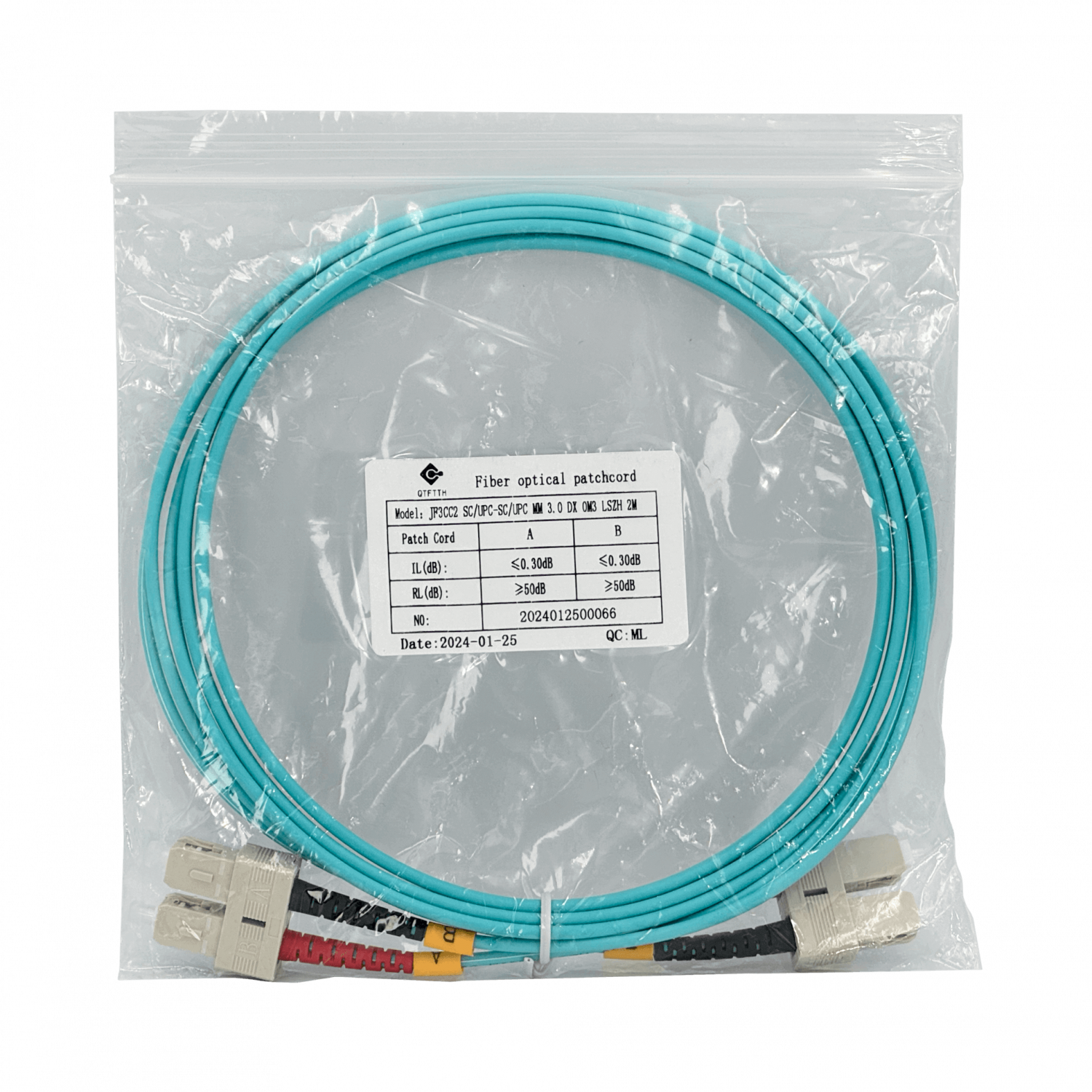 2mt SC-SC OM3 MultiModo MM Duplex Jumper Fibra 3.0mm 50/125um LSZH 2