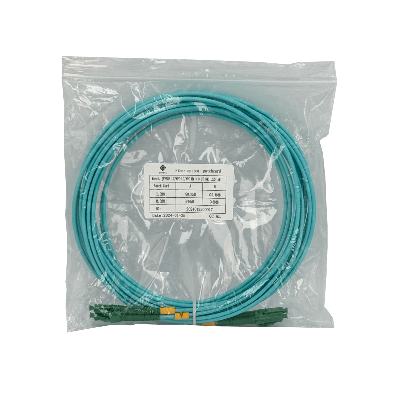 5mt LC/APC-LC/APC OM3 Multimodo MM Duplex Jumper Fibra LSZH 3
