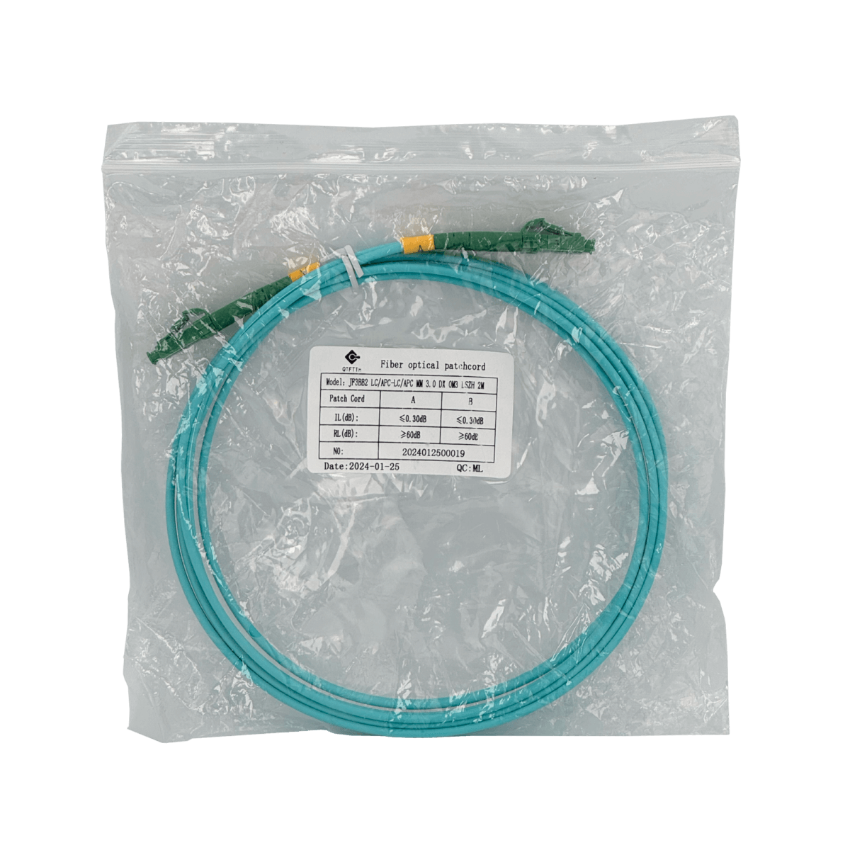 2mt LC/APC-LC/APC OM3 Multimodo MM Duplex Jumper Fibra LSZH 1