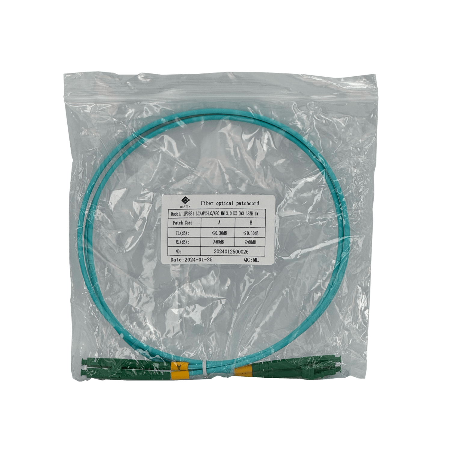 1mt LC/APC-LC/APC OM3 Multimodo MM Duplex Jumper Fibra LSZH 2