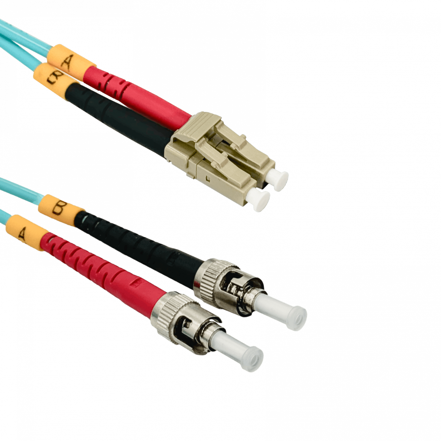 Cable Jumper de Fibra Óptica Multimodo OM3 LC-ST Duplex 2m 3.0mm LSZH - JF3LT2 1