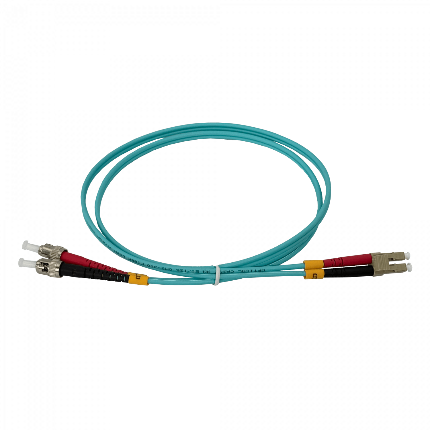 1mt LC-ST OM3 Multimodo MM Duplex Jumper Fibra 3.0mm 50/125um 2