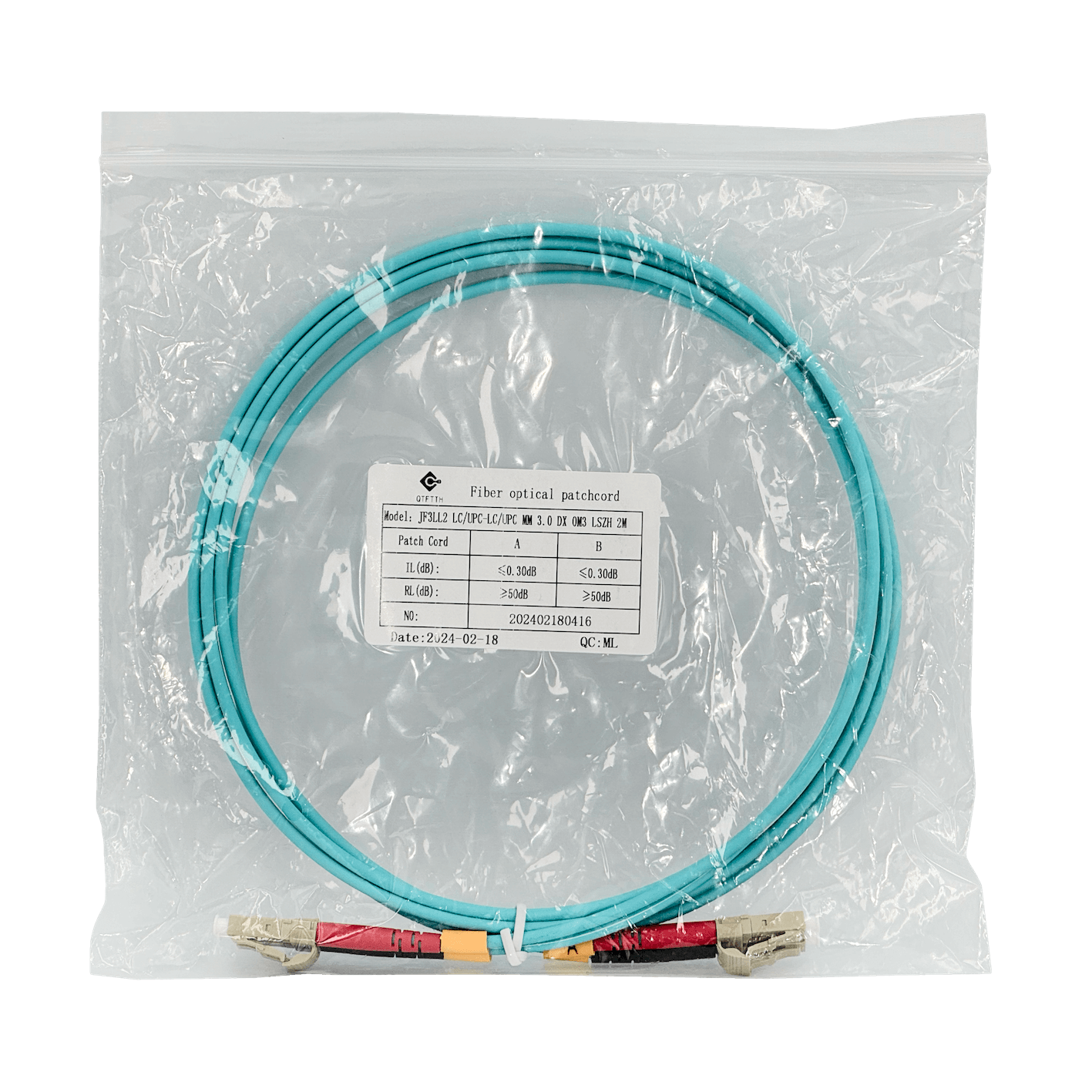 2mt LC-LC OM3 MultiModo MM Duplex Jumper Fibra 3.0mm 50/125um LSZH 1