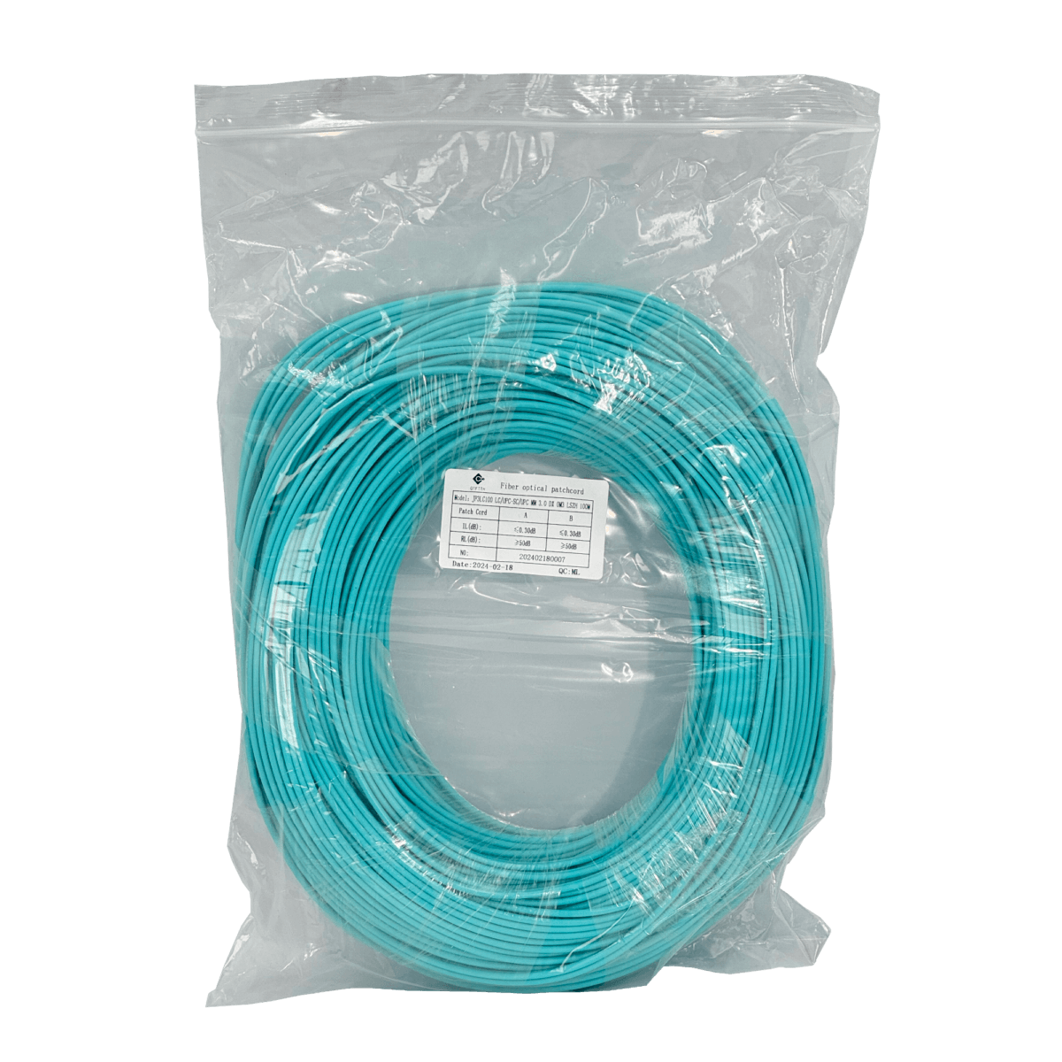 100mt LC-SC OM3 MultiModo MM Duplex Jumper Fibra 50/125um 3.0mm LSZH 2