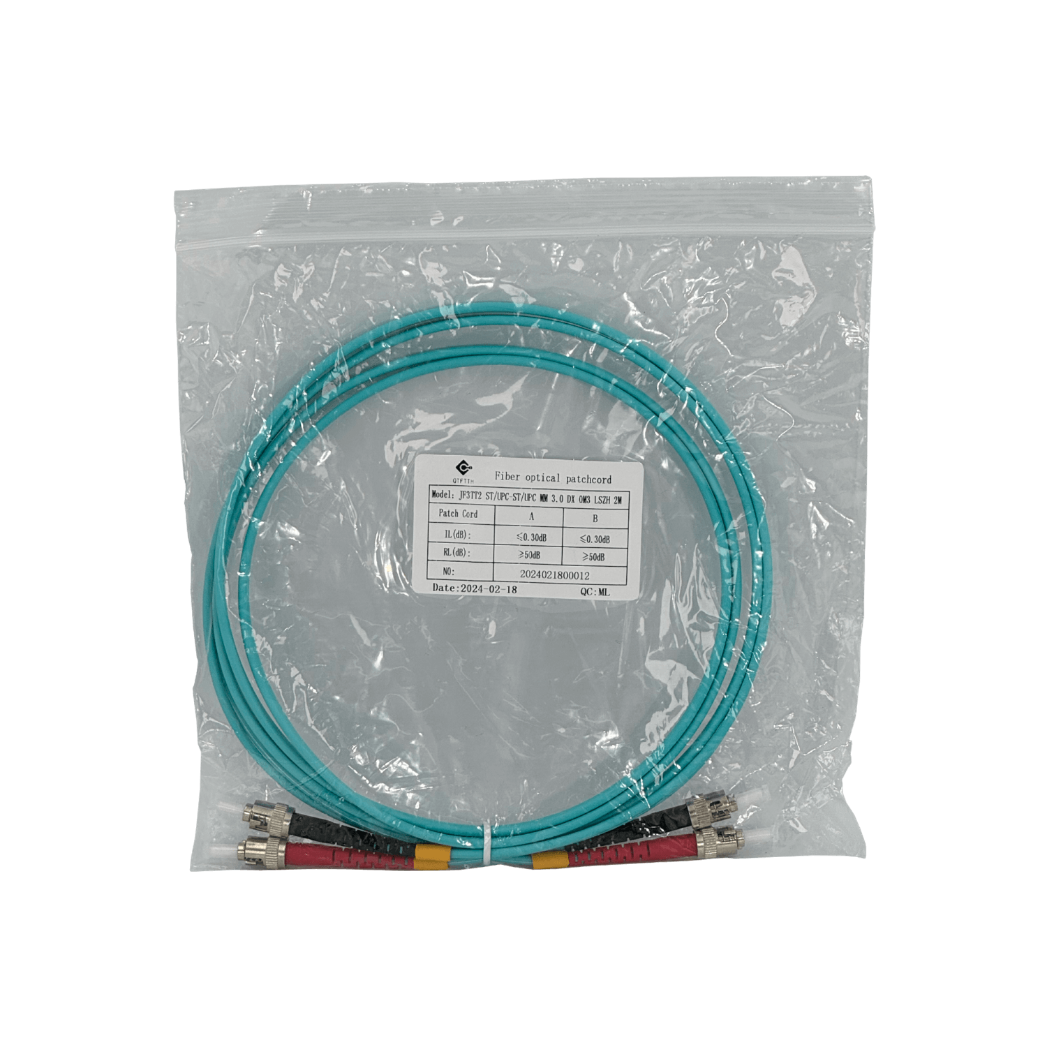 2mt ST-ST OM3 Multimodo MM Duplex Jumper Fibra 3.0mm 50/125um LSZH 3