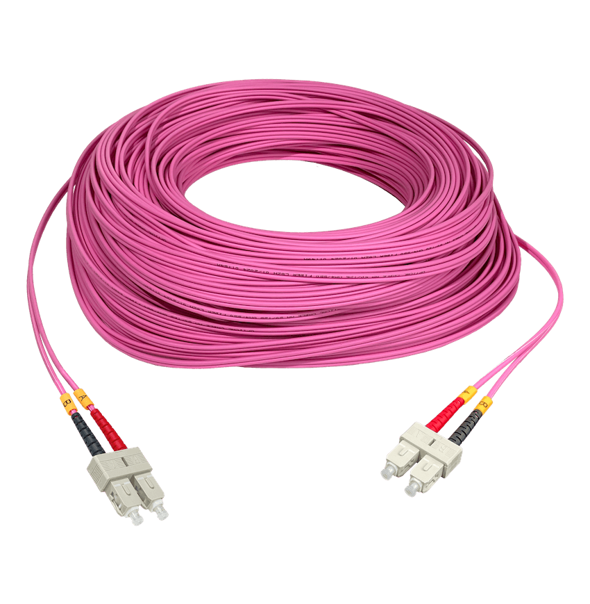 LSZH 100mt SC-SC OM4 MultiModo MM Duplex Jumper Fibra 50/125um 3mm 2