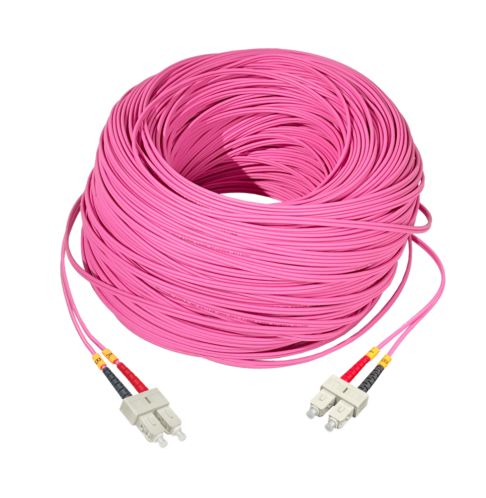 LSZH 200mt SC-SC OM4 MultiModo MM Duplex Jumper Fibra 50/125um 3mm 3