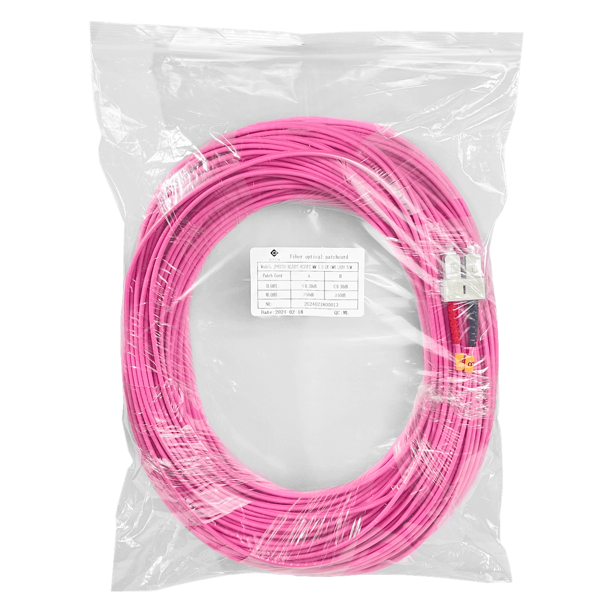 LSZH 50mt SC-SC OM4 MultiModo MM Duplex Jumper Fibra 50/125um 3mm 1