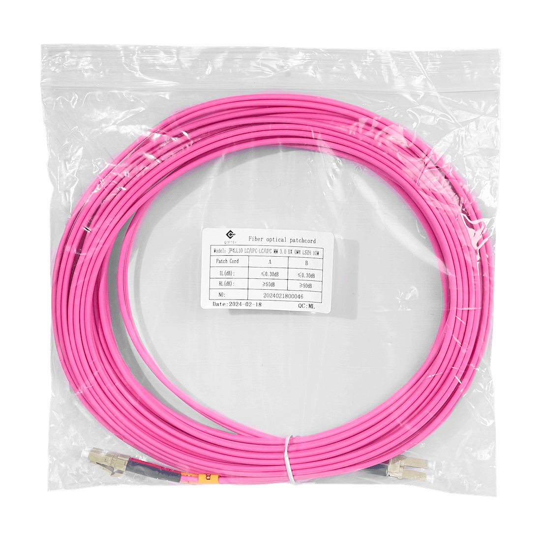 LSZH 10mt LC-LC- OM4 MultiModo MM Duplex Jumper Fibra 50/125um 3mm 2