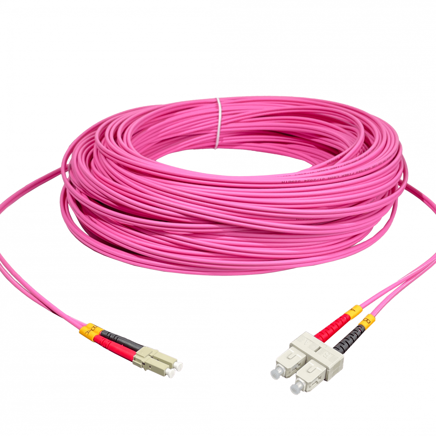 LSZH 50mt LC-SC OM4 MultiModo MM Duplex Jumper Fibra 50/125um 3mm 1