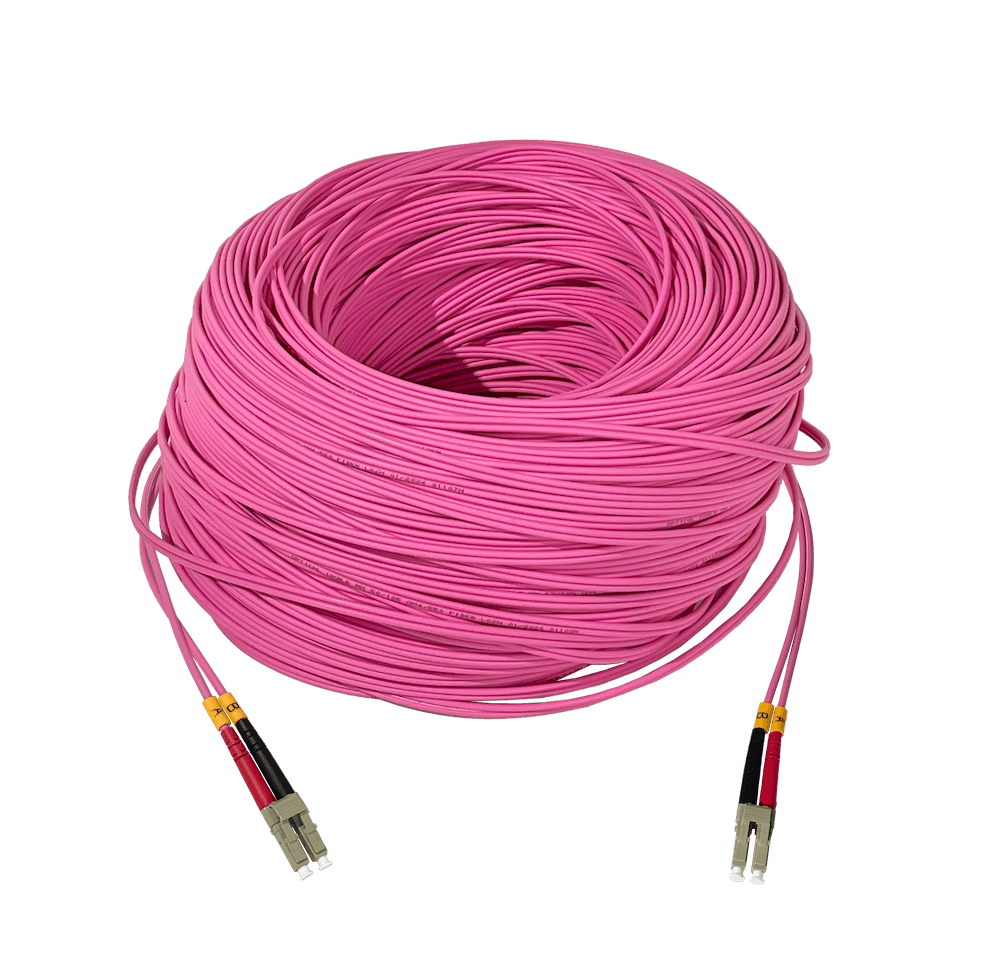 LSZH 200mt LC-LC OM4 MultiModo MM Duplex Jumper Fibra 50/125um 3mm 3