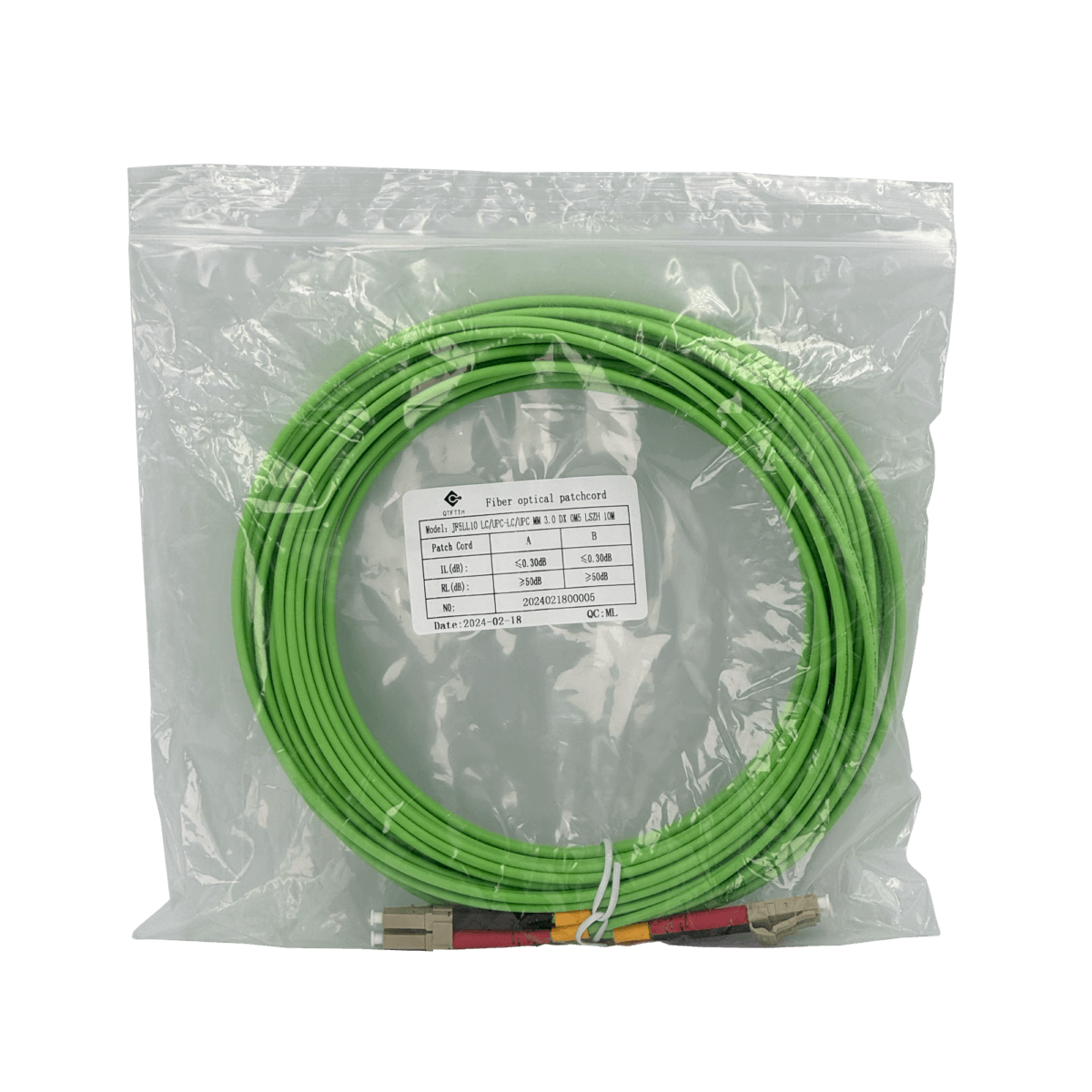 Cable Jumper de Fibra Óptica Monomodo Simplex LC-LC 10m 3.0mm LSZH - JF5LL10 2