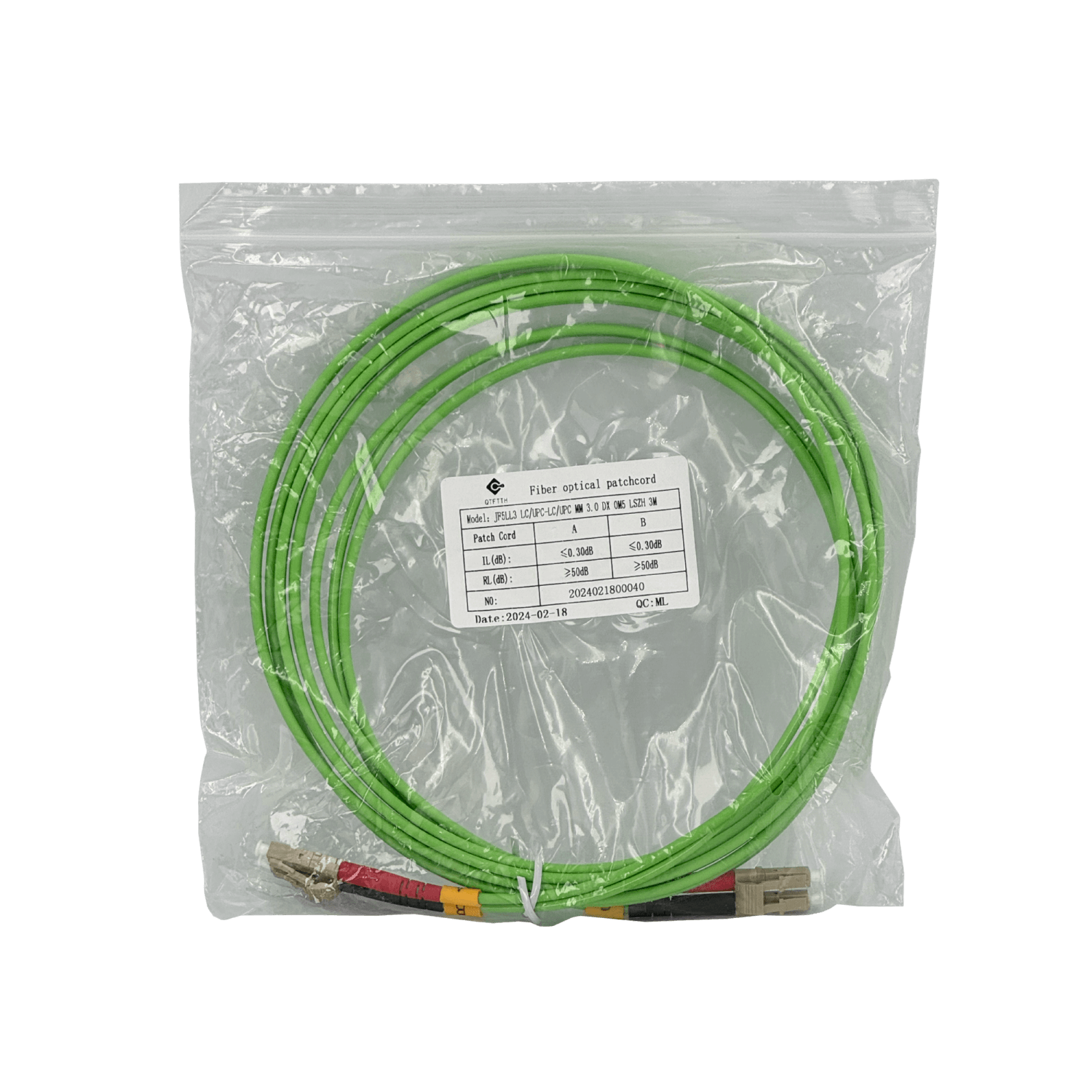 3mt LC-LC OM5 MultiModo MM Duplex Jumper Fibra 3.0mm 50/125um LSZH 1