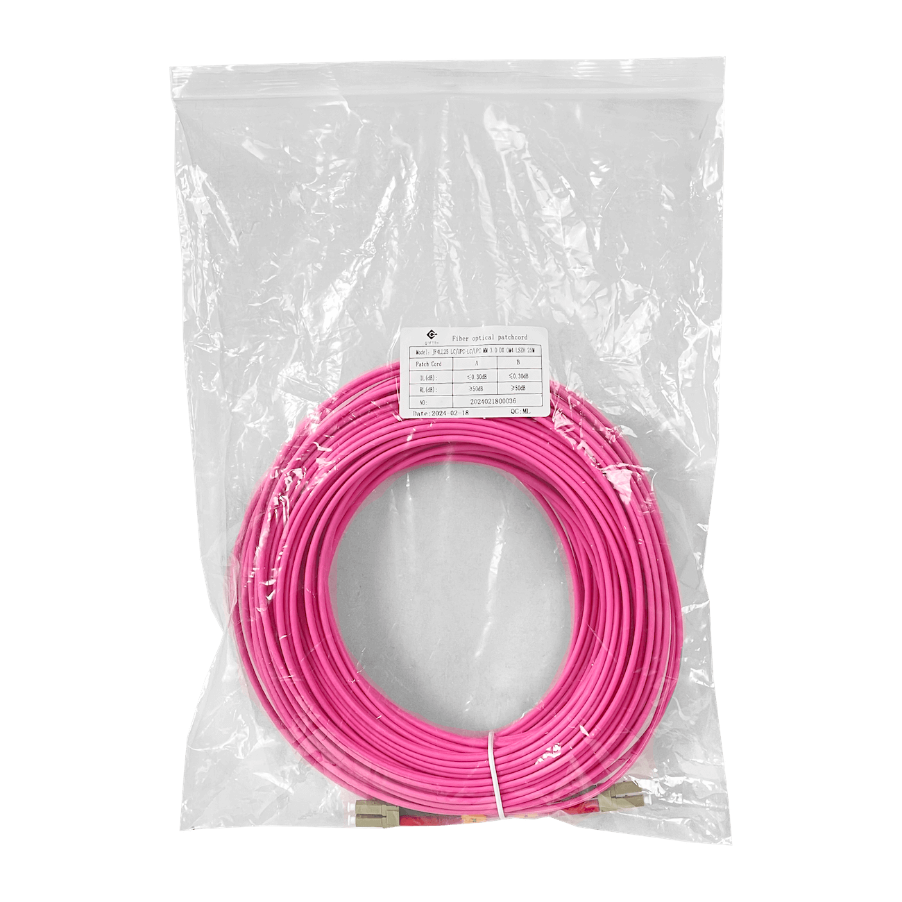 LSZH 25mt LC-LC OM4 MultiModo MM Duplex Jumper Fibra 50/125um 3mm 2