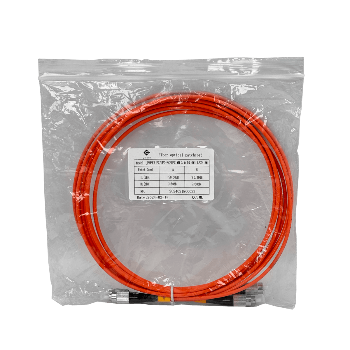 3mt FC-FC OM1 MultiModo MM Duplex Jumper Fibra 62.5/125um LSZH 3