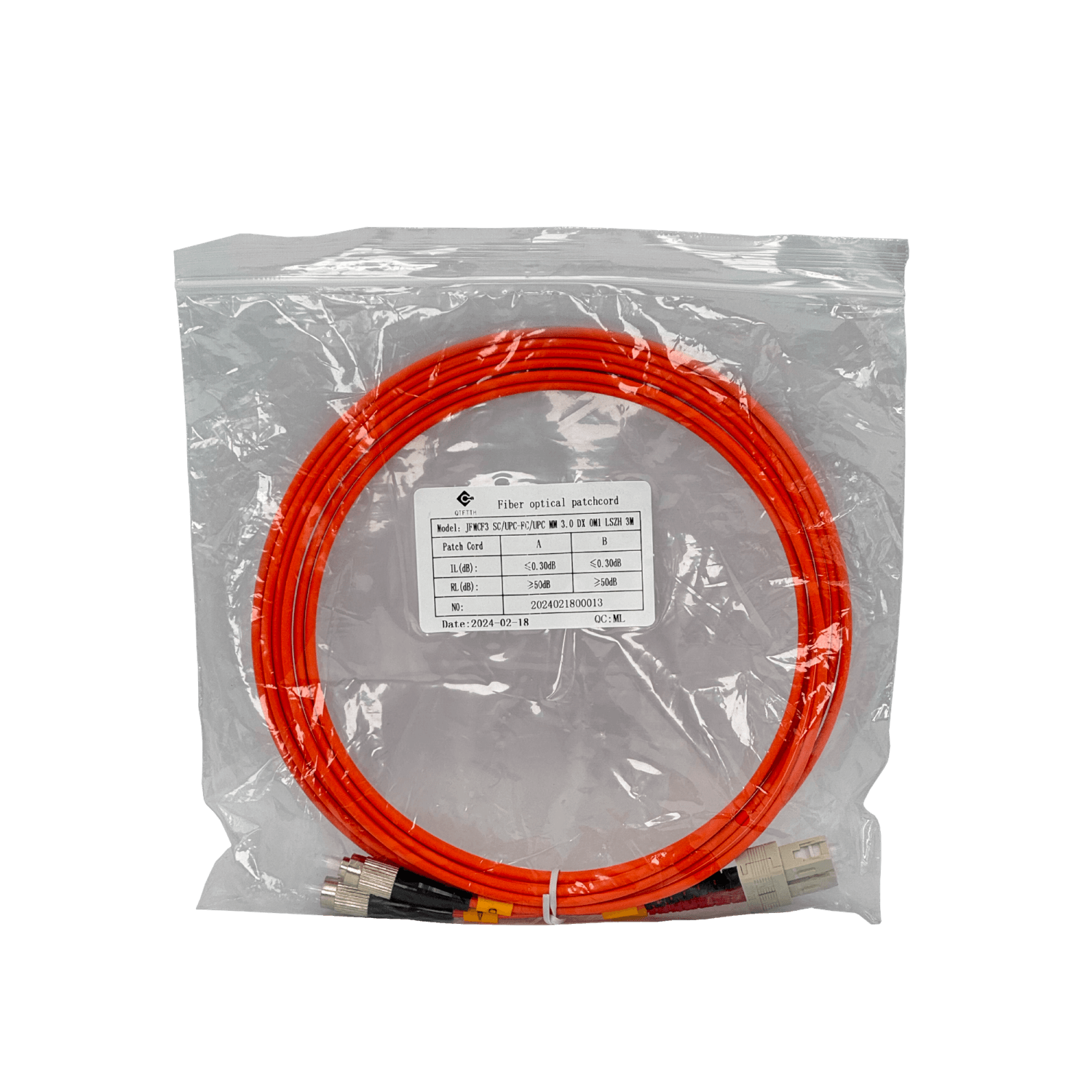 3mt SC-FC OM1 MultiModo MM Duplex Jumper Fibra 62.5/125um LSZH 1