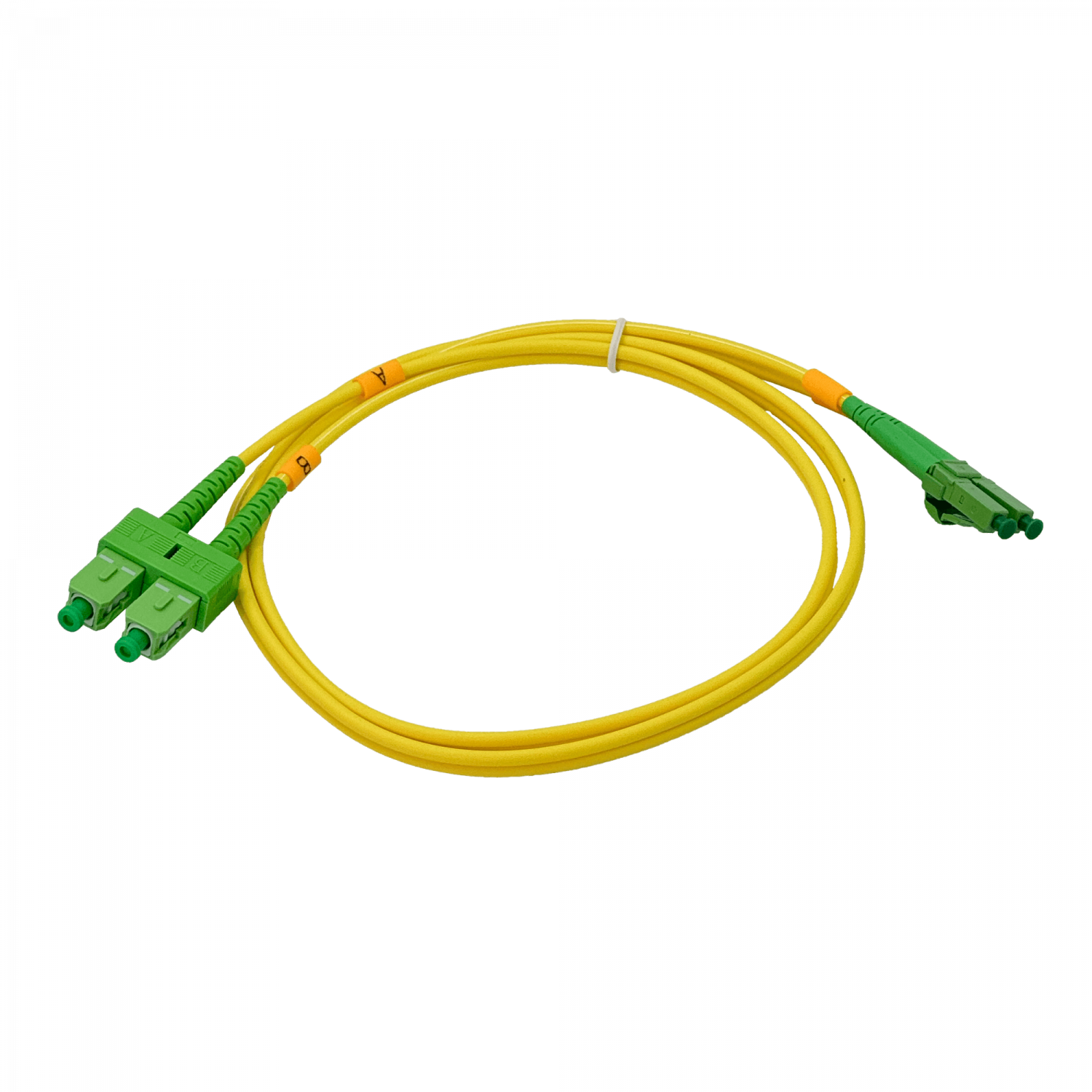1mt SC/APC-LC/APC MonoModo SM Duplex Jumper Cable Fibra 9/125um 3mm 3