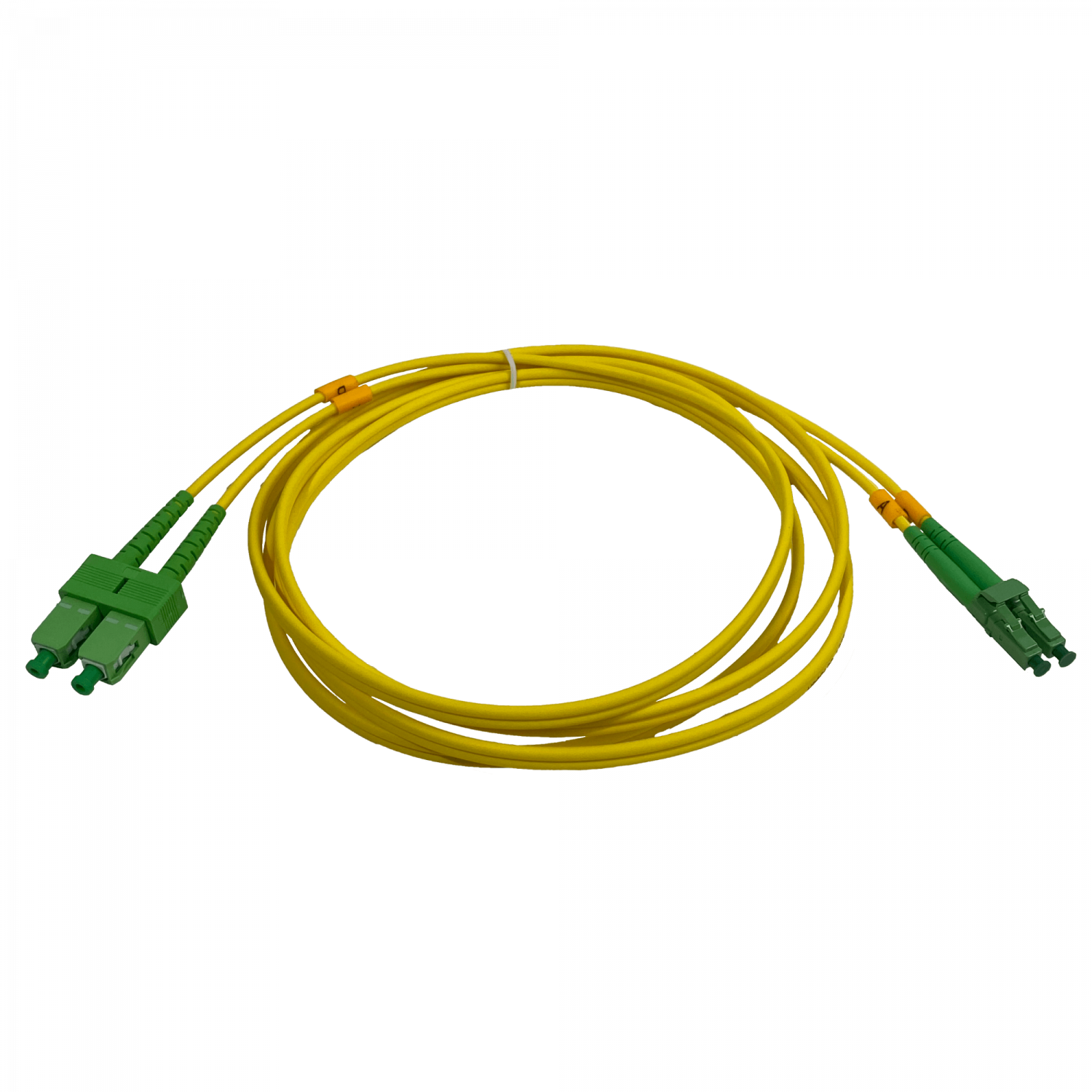 2mt SC/APC-LC/APC MonoModo SM Duplex Jumper Cable Fibra 9/125um 3mm 3