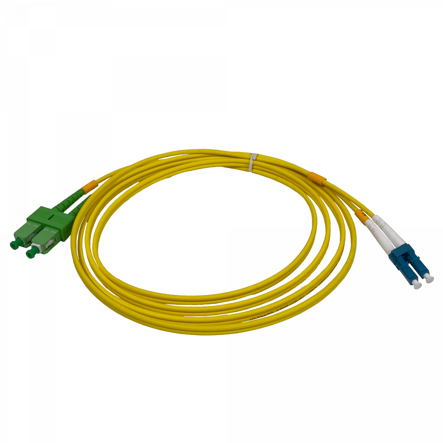 2mt SC/APC-LC/UPC MonoModo SM Duplex Jumper Cable Fibra 9/125um 3mm 2