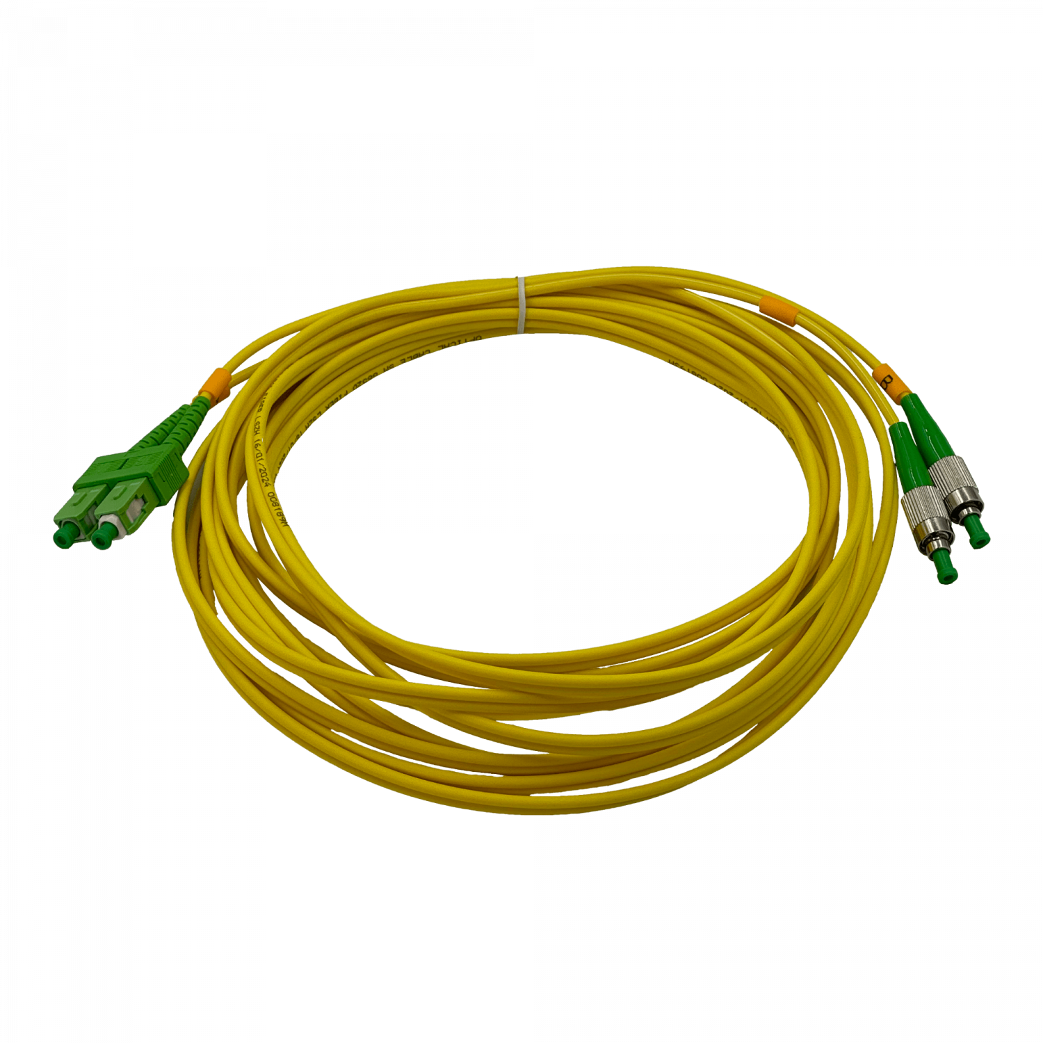 5mt SC/APC-FC/APC MonoModo SM Duplex Jumper Cable Fibra 9/125um 3mm 2